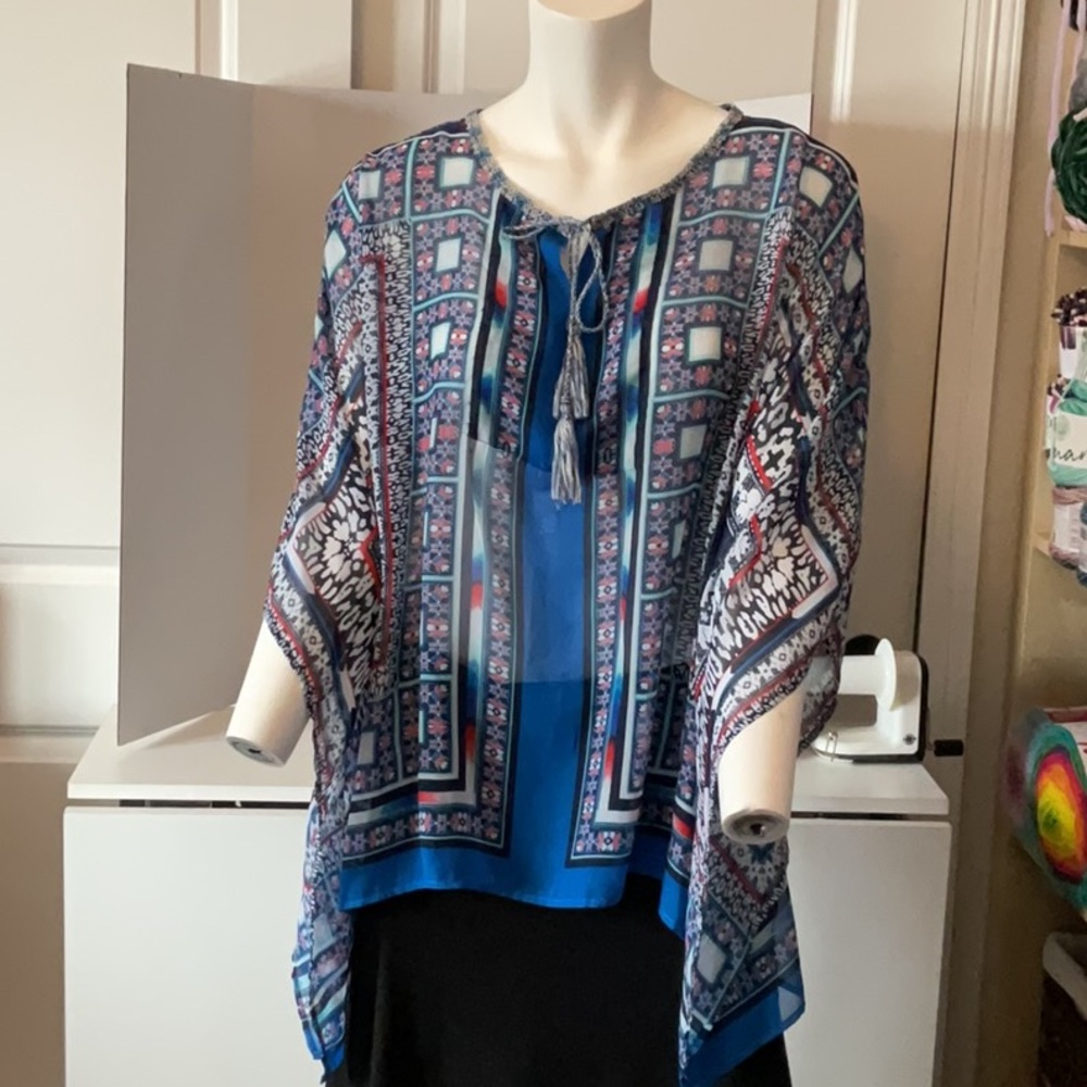 Valerie Stevens Brand Chic Bohemian Patterned Blouse